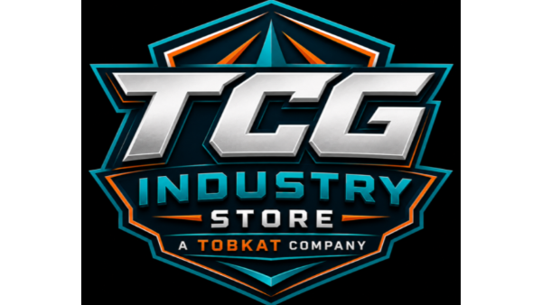 Logo of TCG Industry Store, a Tobkat Company on a black background